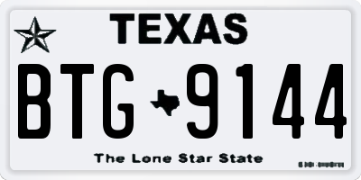 TX license plate BTG9144