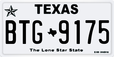 TX license plate BTG9175