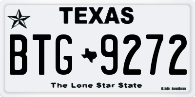 TX license plate BTG9272