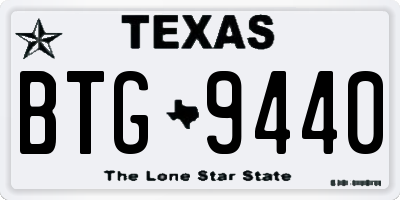 TX license plate BTG9440