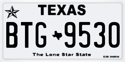 TX license plate BTG9530