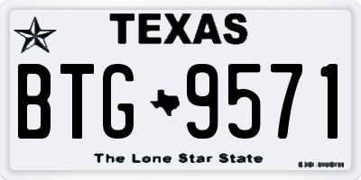 TX license plate BTG9571
