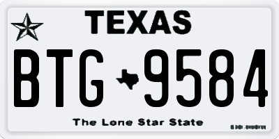 TX license plate BTG9584