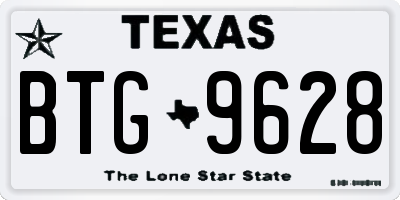 TX license plate BTG9628