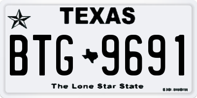 TX license plate BTG9691