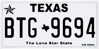 TX license plate BTG9694