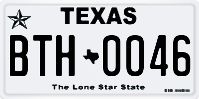 TX license plate BTH0046