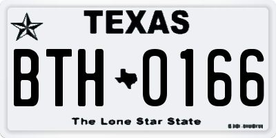 TX license plate BTH0166