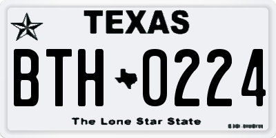 TX license plate BTH0224