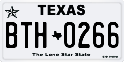 TX license plate BTH0266
