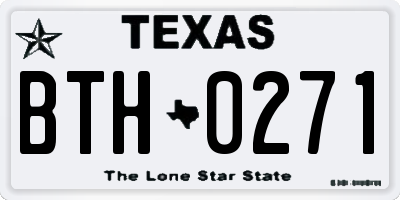 TX license plate BTH0271