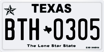 TX license plate BTH0305
