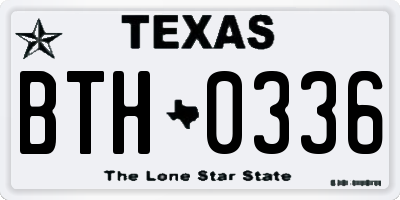 TX license plate BTH0336