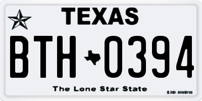 TX license plate BTH0394