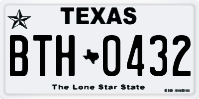 TX license plate BTH0432