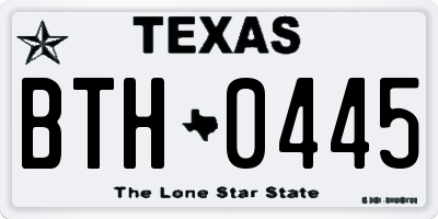 TX license plate BTH0445