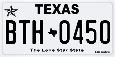TX license plate BTH0450
