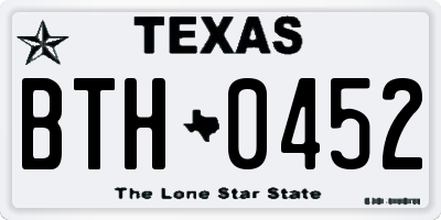 TX license plate BTH0452