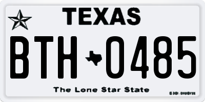 TX license plate BTH0485