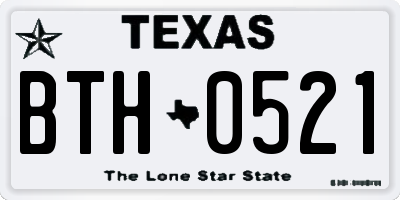 TX license plate BTH0521