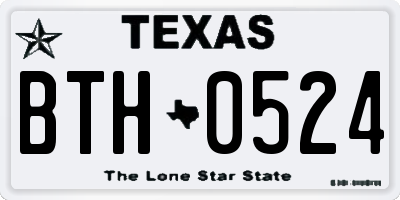 TX license plate BTH0524