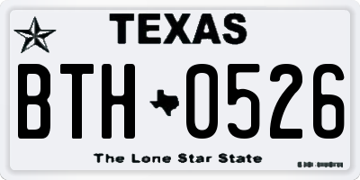 TX license plate BTH0526
