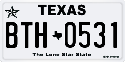 TX license plate BTH0531