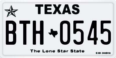 TX license plate BTH0545
