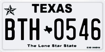 TX license plate BTH0546