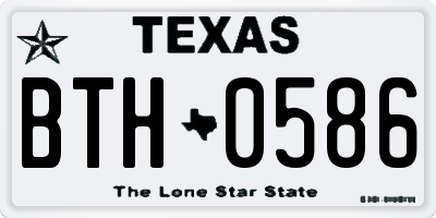 TX license plate BTH0586