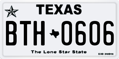 TX license plate BTH0606