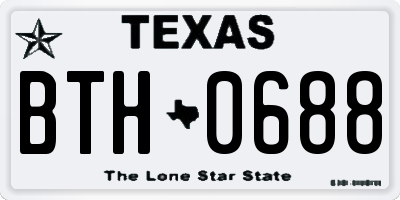 TX license plate BTH0688