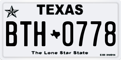 TX license plate BTH0778