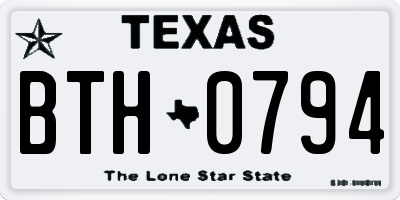 TX license plate BTH0794