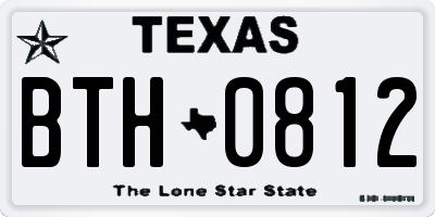 TX license plate BTH0812