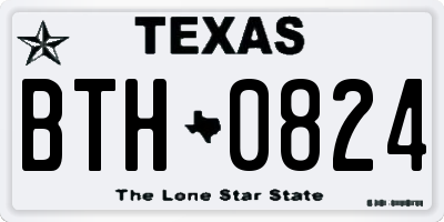 TX license plate BTH0824