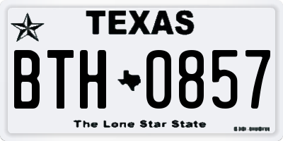 TX license plate BTH0857