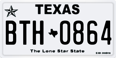 TX license plate BTH0864