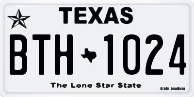 TX license plate BTH1024
