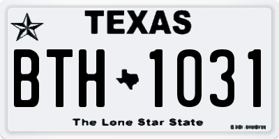 TX license plate BTH1031