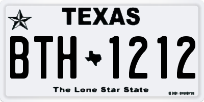 TX license plate BTH1212