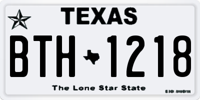 TX license plate BTH1218