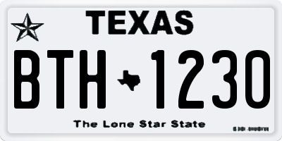 TX license plate BTH1230