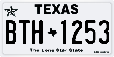 TX license plate BTH1253