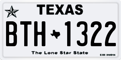 TX license plate BTH1322