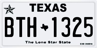 TX license plate BTH1325