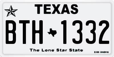 TX license plate BTH1332