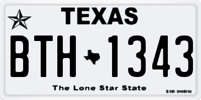 TX license plate BTH1343