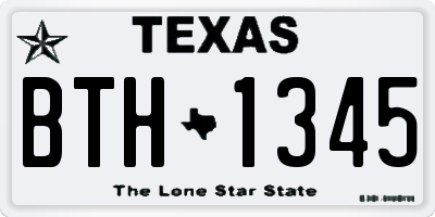 TX license plate BTH1345