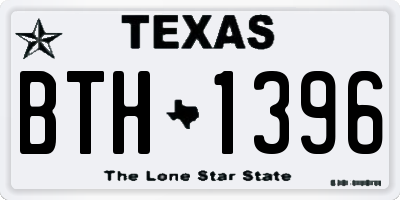 TX license plate BTH1396
